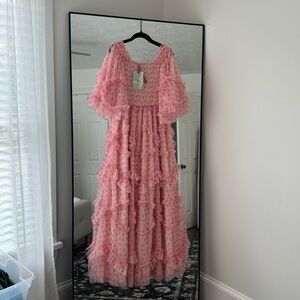 JessaKae Pink Tiered Ruffled Gown